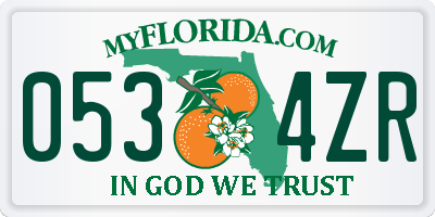 FL license plate 0534ZR