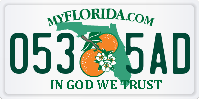 FL license plate 0535AD