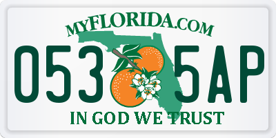 FL license plate 0535AP