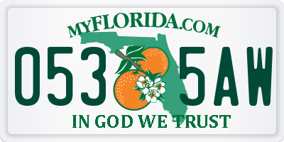 FL license plate 0535AW