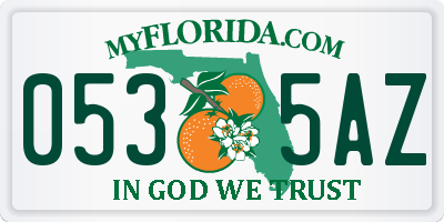FL license plate 0535AZ
