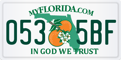 FL license plate 0535BF