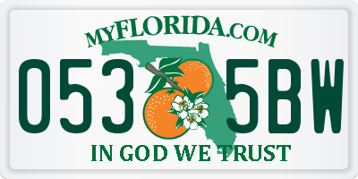 FL license plate 0535BW