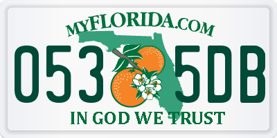 FL license plate 0535DB