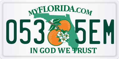 FL license plate 0535EM