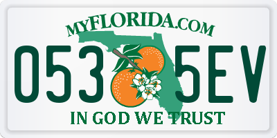 FL license plate 0535EV