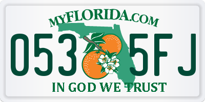 FL license plate 0535FJ
