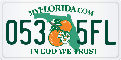 FL license plate 0535FL