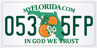 FL license plate 0535FP