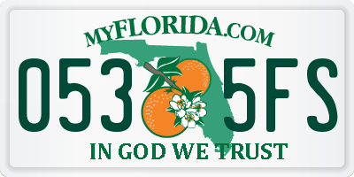 FL license plate 0535FS