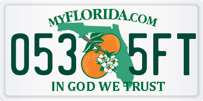 FL license plate 0535FT