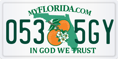 FL license plate 0535GY