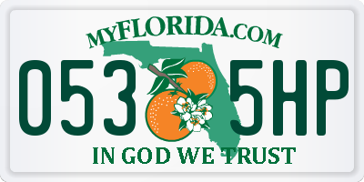 FL license plate 0535HP