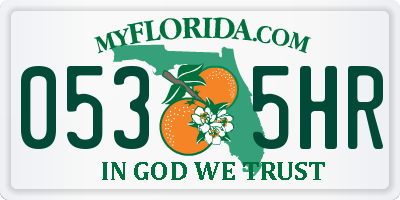 FL license plate 0535HR