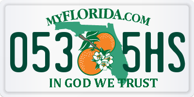 FL license plate 0535HS