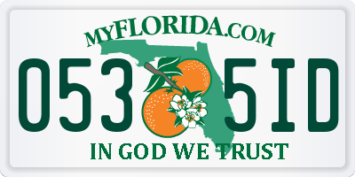 FL license plate 0535ID