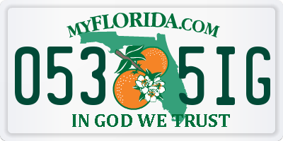 FL license plate 0535IG