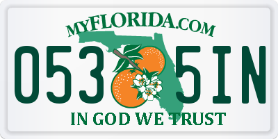 FL license plate 0535IN