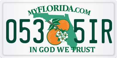 FL license plate 0535IR