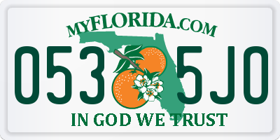 FL license plate 0535JO