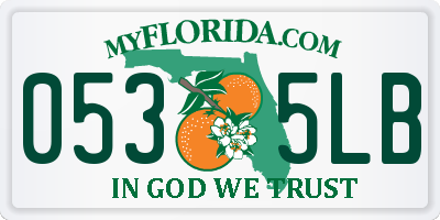 FL license plate 0535LB
