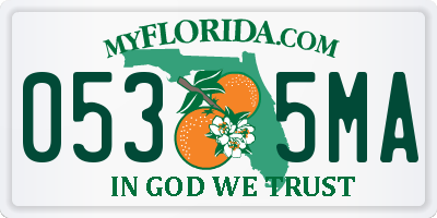 FL license plate 0535MA