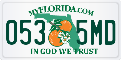 FL license plate 0535MD