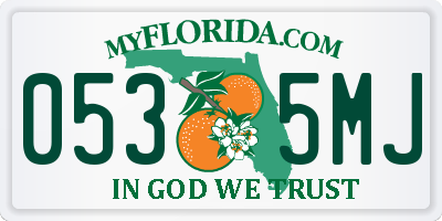 FL license plate 0535MJ