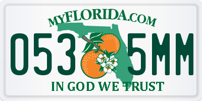 FL license plate 0535MM