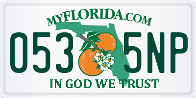 FL license plate 0535NP