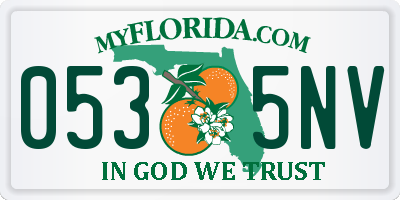 FL license plate 0535NV