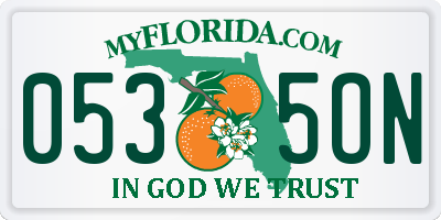 FL license plate 0535ON