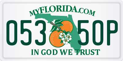 FL license plate 0535OP