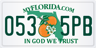 FL license plate 0535PB