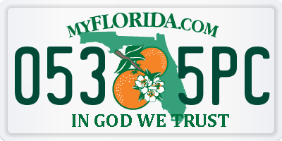FL license plate 0535PC