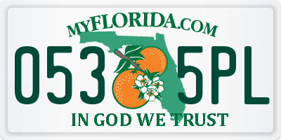 FL license plate 0535PL