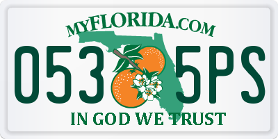 FL license plate 0535PS