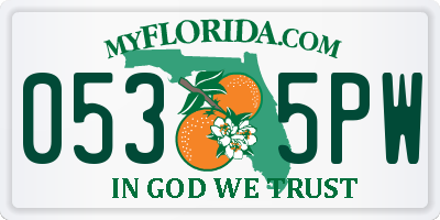 FL license plate 0535PW