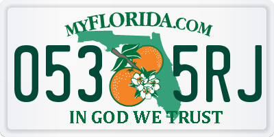 FL license plate 0535RJ