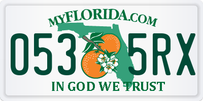 FL license plate 0535RX