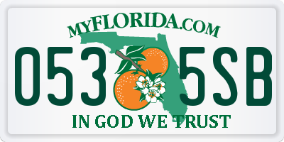 FL license plate 0535SB