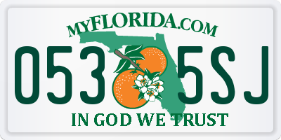 FL license plate 0535SJ