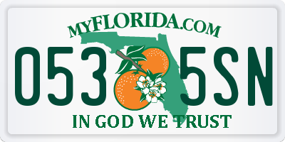 FL license plate 0535SN