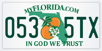 FL license plate 0535TX
