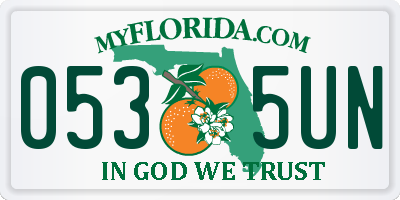 FL license plate 0535UN