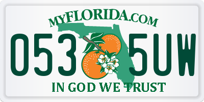 FL license plate 0535UW