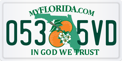 FL license plate 0535VD