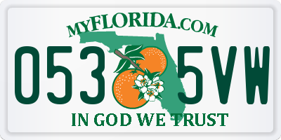FL license plate 0535VW