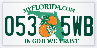 FL license plate 0535WB
