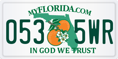 FL license plate 0535WR